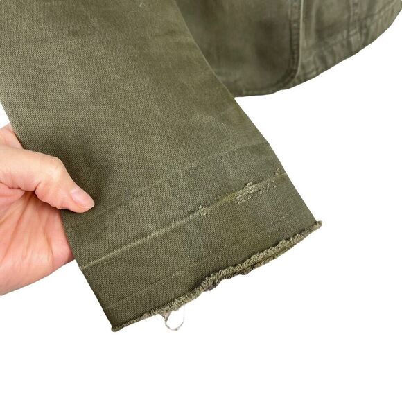 Jaded By Knight Womens Medium Olive Green Egal Leather Military Jacket Studded - Picture 3 of 16